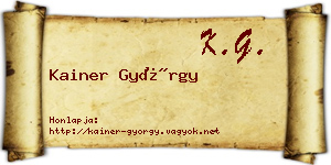 Kainer György névjegykártya